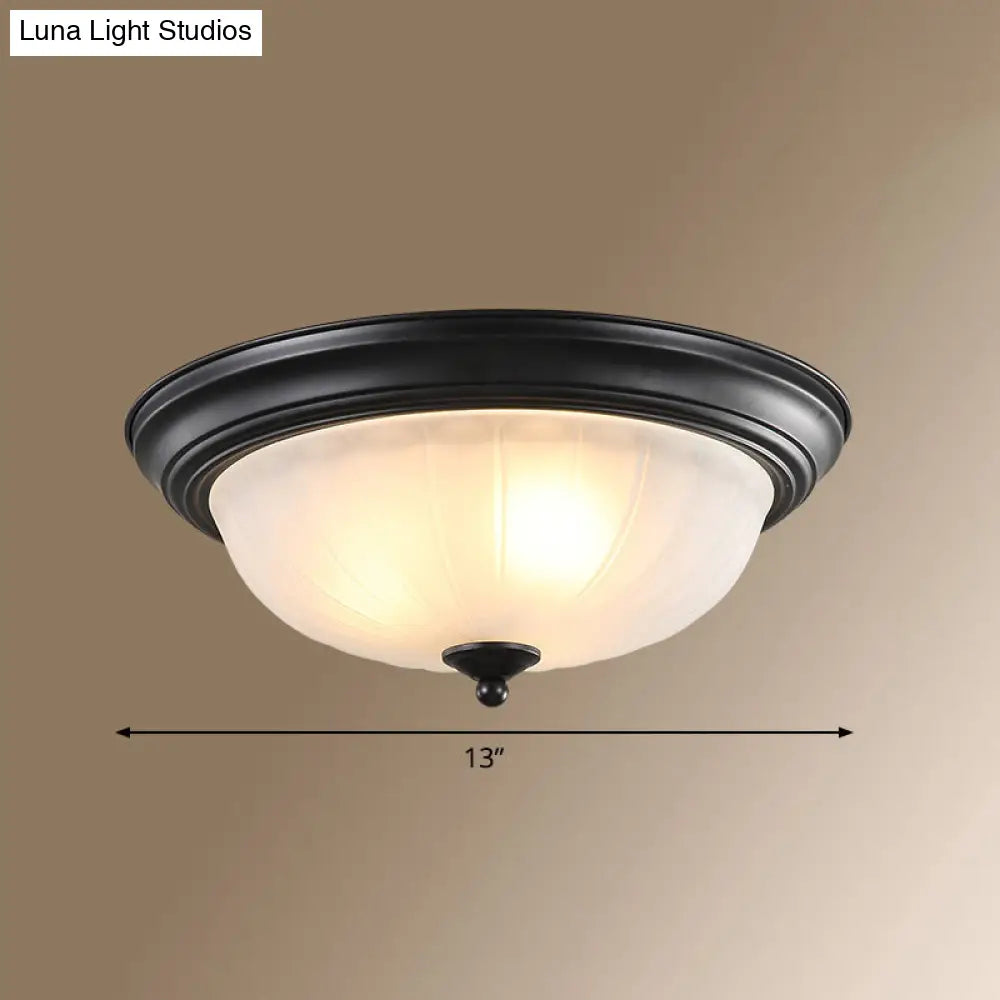 Classic Frosted Glass Dome Ceiling Light Fixture For Bedroom