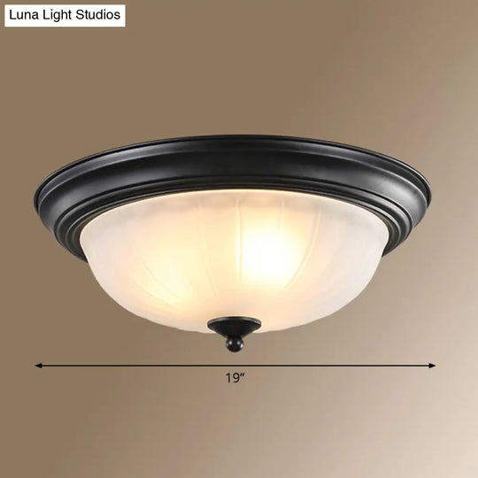 Classic Frosted Glass Dome Ceiling Light Fixture For Bedroom