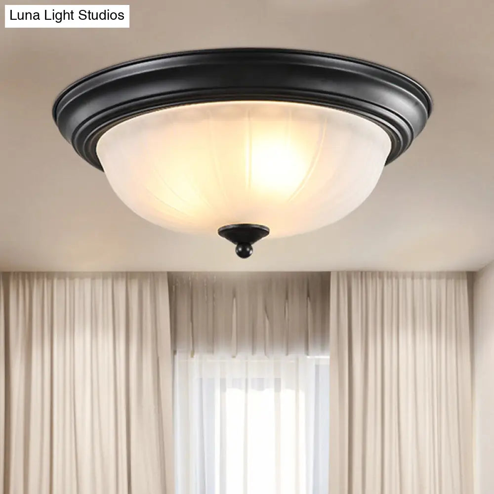 Classic Frosted Glass Dome Ceiling Light Fixture For Bedroom