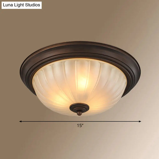 Classic Frosted Glass Dome Ceiling Light Fixture For Bedroom