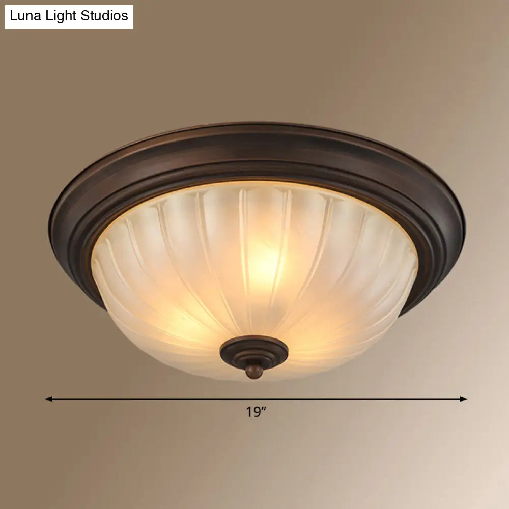 Classic Frosted Glass Dome Ceiling Light Fixture For Bedroom