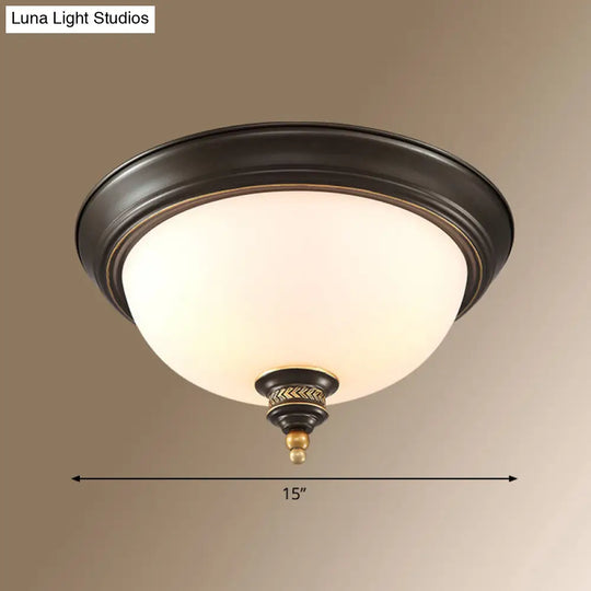 Classic Frosted Glass Dome Ceiling Light Fixture For Bedroom