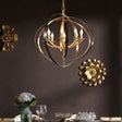 Classic Gold Pendant Chandelier - 8-Light Metal Hanging Light For Living Room