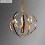 Classic Gold Pendant Chandelier - 8-Light Metal Hanging Light For Living Room