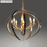 Classic Gold Pendant Chandelier - 8-Light Metal Hanging Light For Living Room