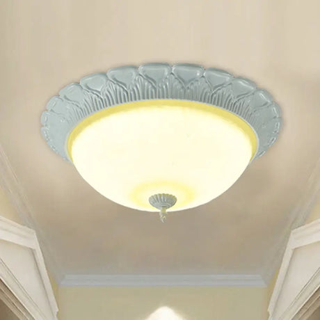 Classic Opaline Glass Led Flush Lamp Ceiling Fixture - White 16’/20.5’ Wide With Warm/White