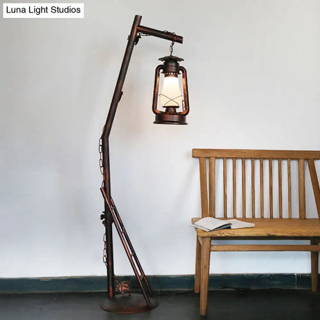Classic Style Copper Crystal Floor Reading Lamp - Oil Shaped Standing Light 1-Light