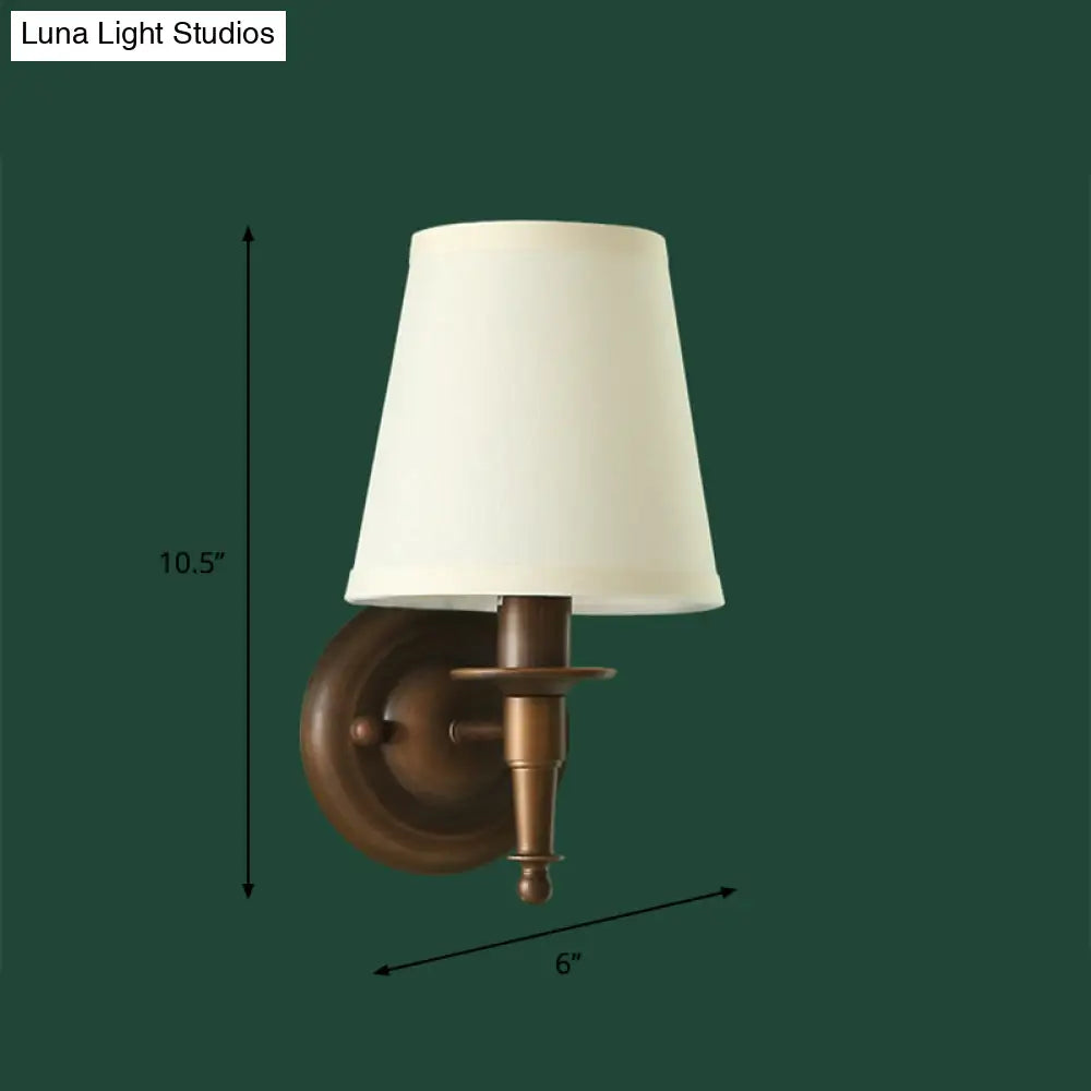 Classic Wall Bucket Light: Fabric Fixture Dark Coffee - Living Room