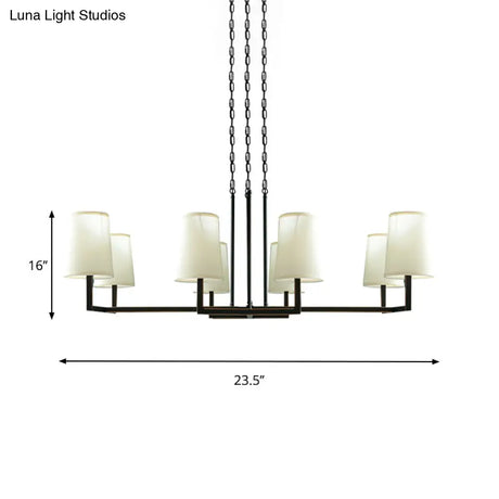Classic White Hanging Chandelier With 6 Bulbs For Living Room Lighting
