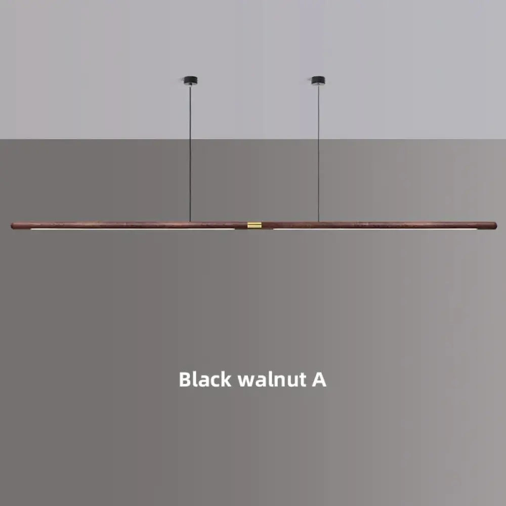 Claudo Linear Nordic Black Walnut LED Solid Wood Pendant Lights black walnut A / 220cm / 36W|Warm light pendant Light