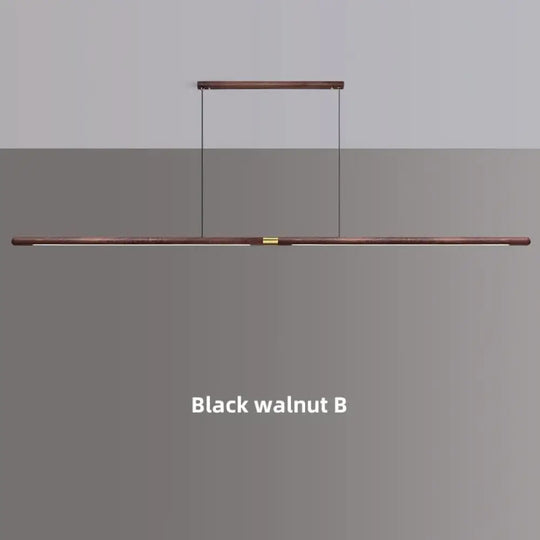 Claudo Linear Nordic Black Walnut LED Solid Wood Pendant Lights black walnut B / 220cm / 36W|Warm light pendant Light