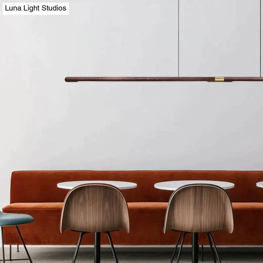 Claudo Linear Nordic Black Walnut LED Solid Wood Pendant Lights pendant Light