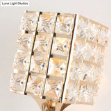 Clear Crystal And Metal Cubic Shade Wall Sconce: Modern Stylish 1 Light Fixture (Silver/Gold) For