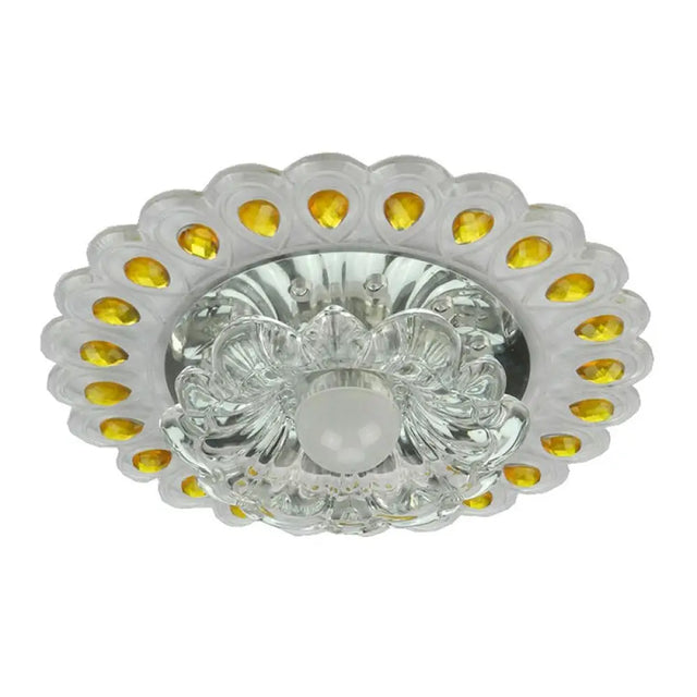 Clear Crystal Blossom Flush Mount Led Entryway Lighting Fixture