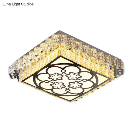 Clear Crystal Led Bedroom Flushmount Ceiling Light