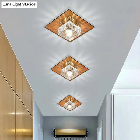 Clear Crystal Passage Led Flush Mount Ceiling Light - Simple & Sleek Design