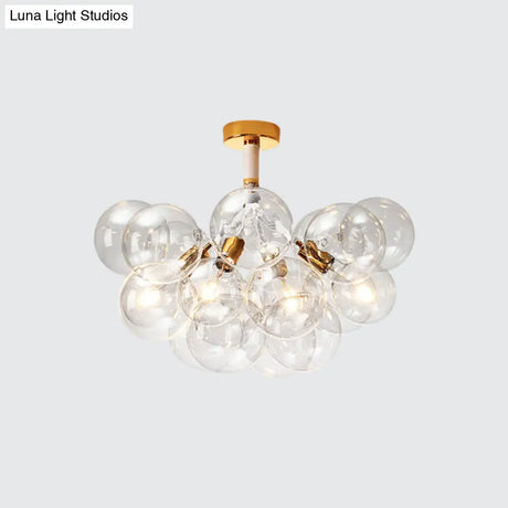 Clear Glass Bubble Ceiling Light For Child’s Bedroom Or Hallway - Simple Semi - Flush Mount Design