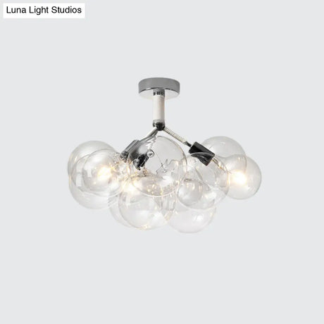 Clear Glass Bubble Ceiling Light For Child’s Bedroom Or Hallway - Simple Semi - Flush Mount Design