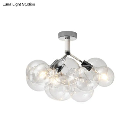 Clear Glass Bubble Ceiling Light For Child’s Bedroom Or Hallway - Simple Semi - Flush Mount Design