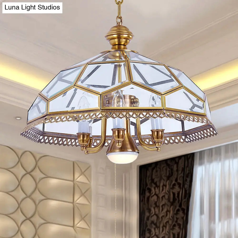 Clear Glass Colonial Chandelier - 7-Head Kitchen Pendant Light Fixture