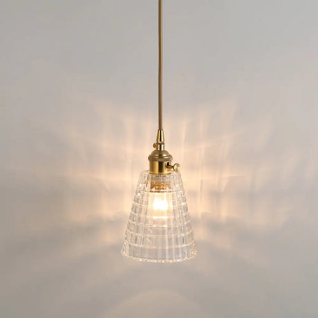 Clear Glass Pendant Lighting Fixture With Simplicity Shaded Hanging Light / V