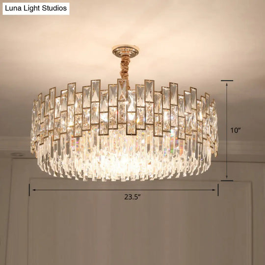 Clear K9 Crystal Chandelier: Modernist Suspension Light For Dining Room / 23.5