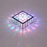 Clear Led Flushmount Ceiling Light With Beveled Crystal Square Design For A Minimalist Foyer Look /