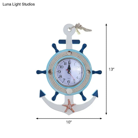 Clock Design Kids Blue Led Wall Sconce With Warm/White Light By Rudder Lighting