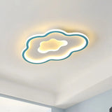 Cloud Kids Bedroom Led Cartoon Flush Mount Lighting Fixture In Pink/Blue Blue