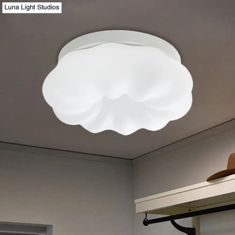 Cloud - Like Ceiling Lamp: Simplicity Led Flush Mount Fixture In 3 Colors 12’/18’ Width