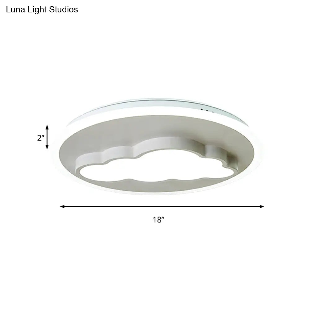 Cloud Modern Stylish Acrylic Ceiling Light- Big O Flush Mount In White For Kitchen
