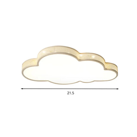 Cloud-Themed Kid Bedroom Acrylic Art Deco Flush Mount Ceiling Light