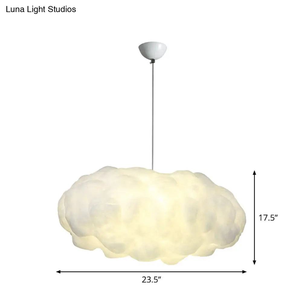 Cloudy Pendant Light Artistry Fabric 1-Head Ceiling - White