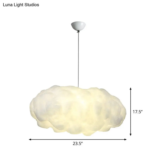 Cloudy Pendant Light Artistry Fabric 1-Head Ceiling - White