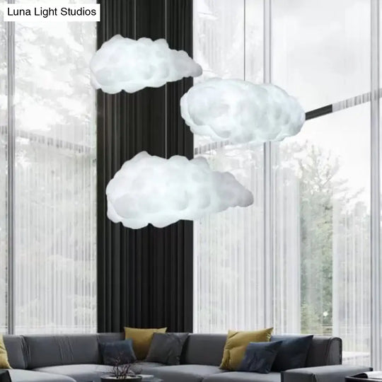 Cloudy Pendant Light Artistry Fabric 1-Head Ceiling - White