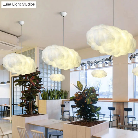 Cloudy Pendant Light Artistry Fabric 1-Head Ceiling - White