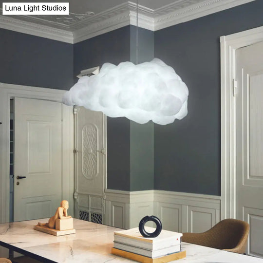 Cloudy Pendant Light Artistry Fabric 1-Head Ceiling - White