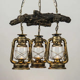 Coastal Bronze/Copper 3-Light Kerosene Clear Glass Chandelier - Dining Room Pendant Lighting Bronze