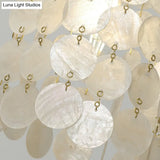 Coastal Gold Natural Shell Wall Mounted Light With Pull Chain - Single-Bulb Disc Lighting
