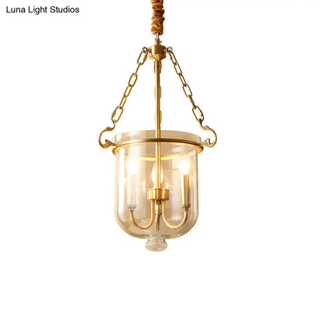 Colonial Candle Glass Chandelier Pendant With Clear - Ideal For Dining Room