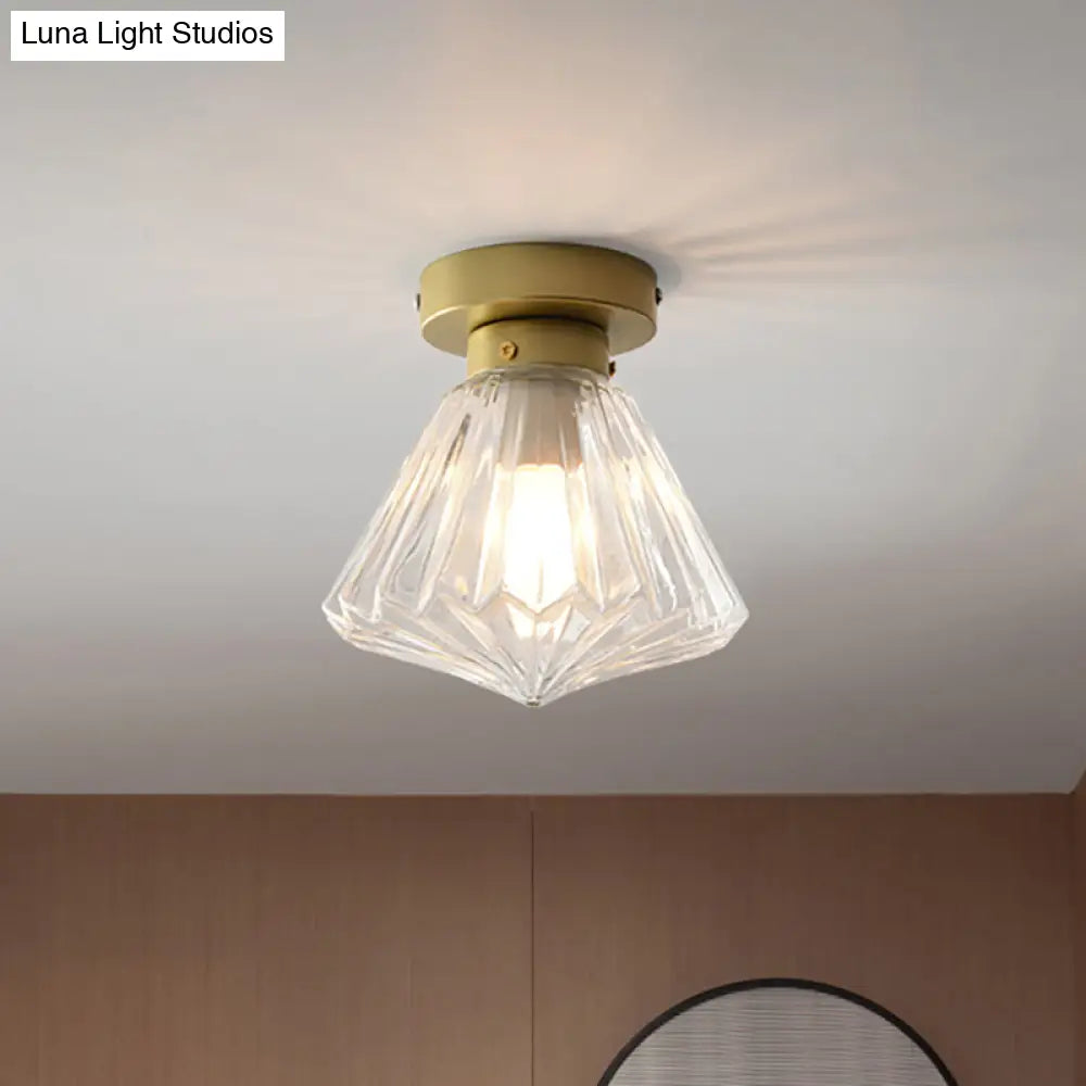 Colonial Clear Glass Scalloped Ceiling Fixture For Kitchen 6.5’/7’ W / 7’