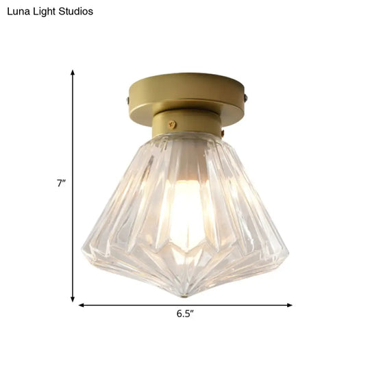 Colonial Clear Glass Scalloped Ceiling Fixture For Kitchen 6.5/7 W