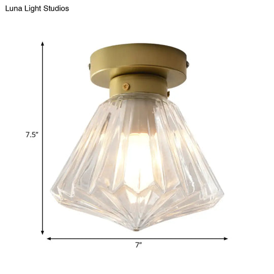 Colonial Clear Glass Scalloped Ceiling Fixture For Kitchen 6.5’/7’ W