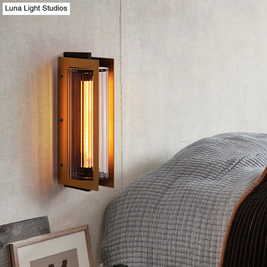 Colonial Gold Wall Sconce With Clear Glass Shade