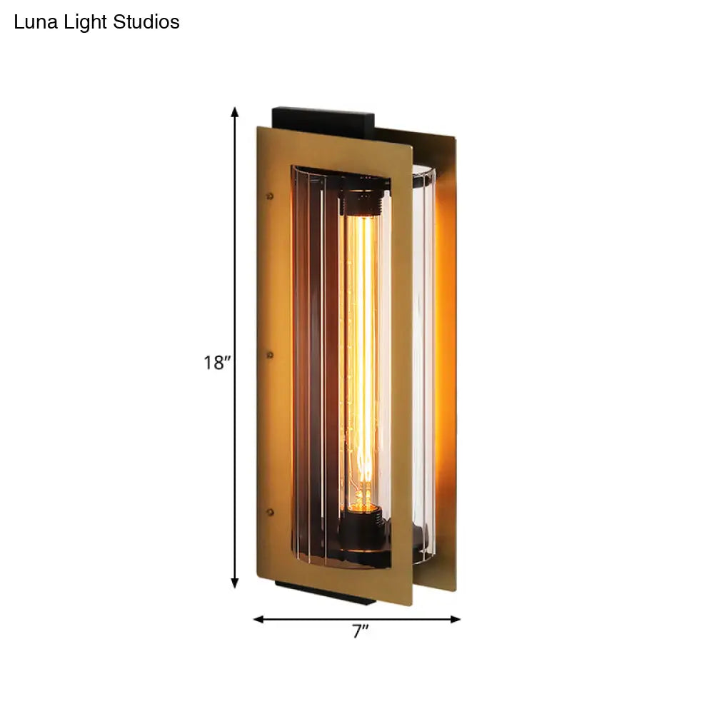 Colonial Gold Wall Sconce With Clear Glass Shade