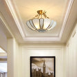 Colonial Style 4-Light Brass Chandelier With Textured White Glass - Dining Room Pendant Light