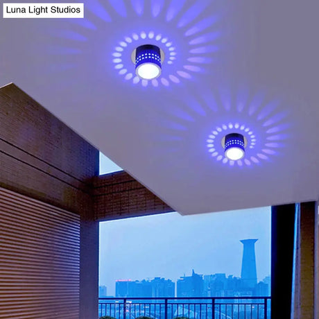 Color Changing Led Ceiling Light - Contemporary Metal Chrome Finish For Corridor