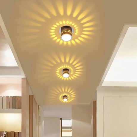Color Changing Led Ceiling Light - Contemporary Metal Chrome Finish For Corridor / 7
