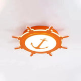 Colorful Cartoon Rudder Led Ceiling Lamp For Girls’ Bedroom Orange / 16.5’