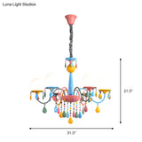 Colorful Curved Chandelier Lights: Pink And Yellow Metallic Pendant Lamp With Or Without Shade